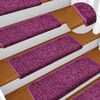 vidaXL Stair Mats 15 pcs 65x21x4 cm Violet Rectangular Edge