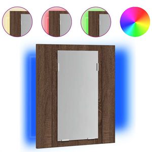 vidaXL LED Bathroom Mirror Cabinet Brown Oak 40x12x45 cm Engineered Wood