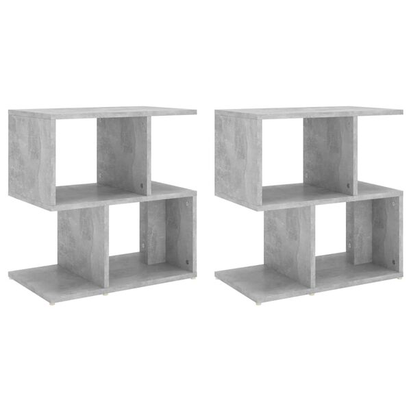 vidaXL Bedside Cabinets 2 pcs Concrete Grey 50x30x51.5 cm Engineered Wood