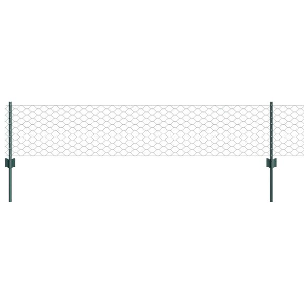 vidaXL Fence with Post Green 0.4 x 25 m Steel