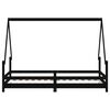 vidaXL Kids Bed Frame Black 90x190 cm Solid Wood Pine