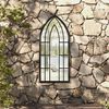 vidaXL Garden Mirror Black 100x45 cm Iron for Outdoor Use