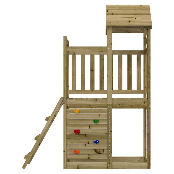 vidaXL Play Tower Brown 110.5 x 52.5 x 214 cm Solid Impregnated Wood