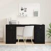 vidaXL Desk with Cabinet Black Oak 154.5 x 50 x 75 cm Engineered Wood