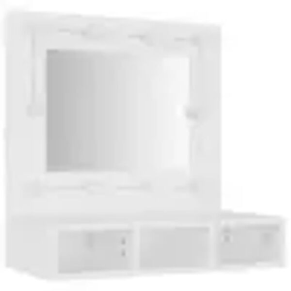 vidaXL Mirror Cabinet with LED White 60x31.5x62 cm