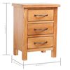 vidaXL Nightstands 2 pcs 40x30x54 cm Solid Oak Wood