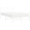 vidaXL Metal Bed Frame without Mattress with Footboard White 120x200cm