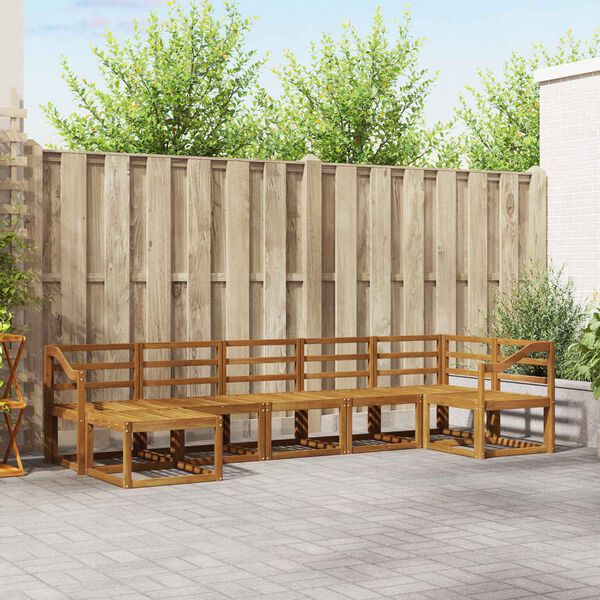 vidaXL Outdoor Sofa Set 7 pcs Natural Solid Acacia Wood
