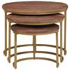 vidaXL Nesting Coffee Tables 3 pcs Solid Mango Wood and Steel