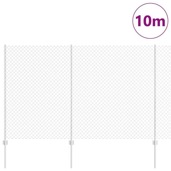vidaXL Fence and Post Silver 1.5 x 10 m Steel