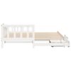 vidaXL Daybed with Trundle and Drawers without Mattress White 90x200 cm