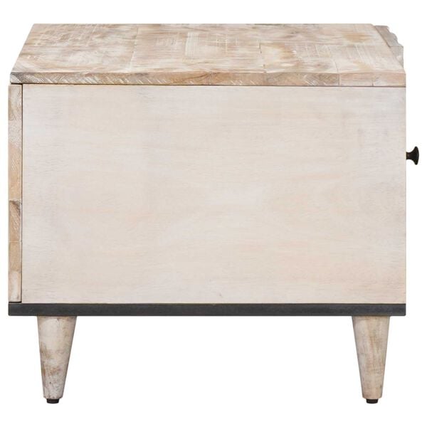 vidaXL Coffee Table White 80 x 50 x 40 cm Solid Mango Wood