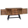 vidaXL TV Stand with Drawer Natural 110 x 30 x 75 cm Solid Teak Wood