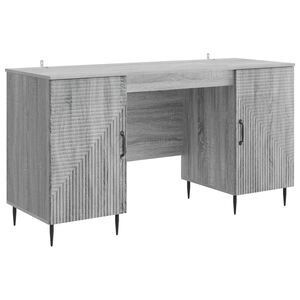 vidaXL Desk Grey Sonoma 142.5 x 50 x 75 cm Engineered Wood