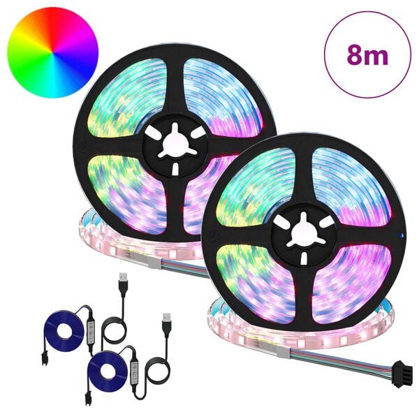 vidaXL LED Strip 4 pcs Black and Transparent 400 x 0.8 x 0.3 cm