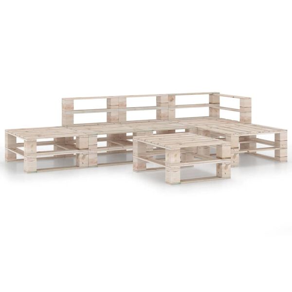 vidaXL 6 Piece Garden Pallet Lounge Set Pinewood