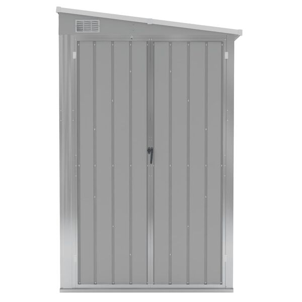 vidaXL Wall-mounted Garden Shed Grey 118x288x178 cm Galvanised Steel