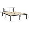 vidaXL Bed Frame without Mattress Black Metal 140x200cm