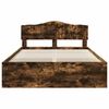 vidaXL Bed Frame Smoked Oak 140 x 190 cm Solid Pine Wood