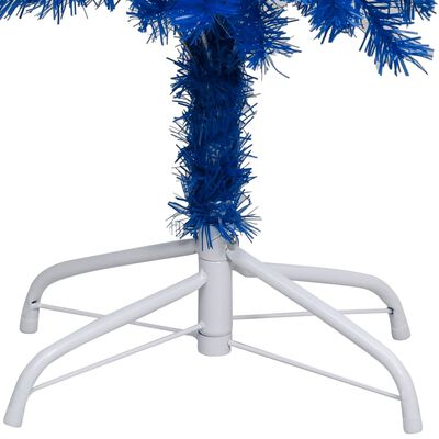 vidaXL Artificial Pre-lit Christmas Tree with Ball Set Blue 240 cm PVC