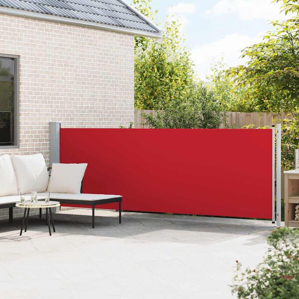 vidaXL Patio Retractable Side Awning 140x600 cm Red