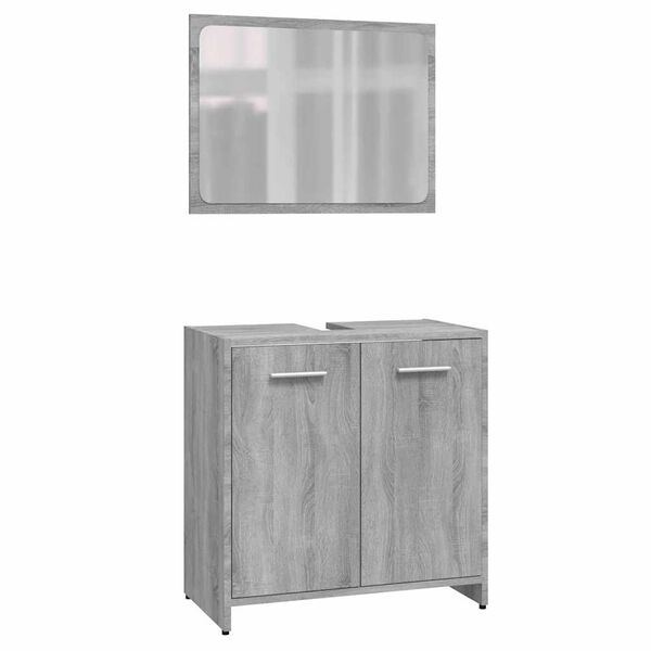 vidaXL Bathroom Furniture Set Grey Sonoma Engineered Wood