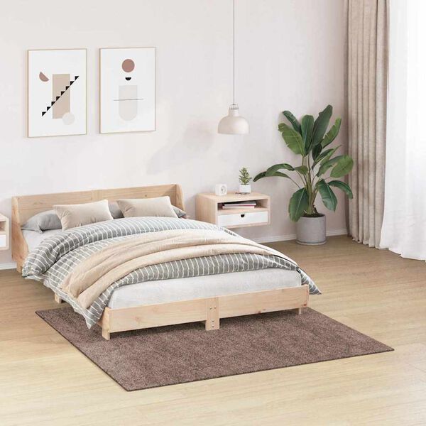 vidaXL Anti-slip Shaggy Rug Brown 160 x 160 cm PP