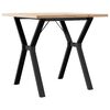 vidaXL Dining Table Y-Frame 80x80x75.5 cm Solid Wood Pine and Steel