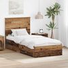 vidaXL Bed Frame with Headboard Old Wood 90 x 190 cm Engineered Wood