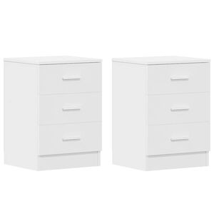 vidaXL Bedside Cabinets 2 pcs White 38x35x56 cm Engineered Wood