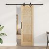 vidaXL Sliding Door Natural and Black 61 x 198.5 cm Solid Pine Wood