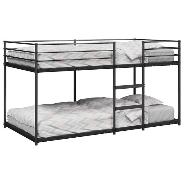 vidaXL Bunk Bed without Mattress Black 90x200 cm Steel
