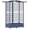 vidaXL Raised Bed with Trellis and Roof Grey 124 x 40 x 126 cm PP