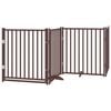 vidaXL Dog Gate with Door Foldable 12 Panels Brown 960 cm Poplar Wood
