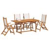 vidaXL 5 Piece Garden Dining Set Solid Wood Acacia and Textilene