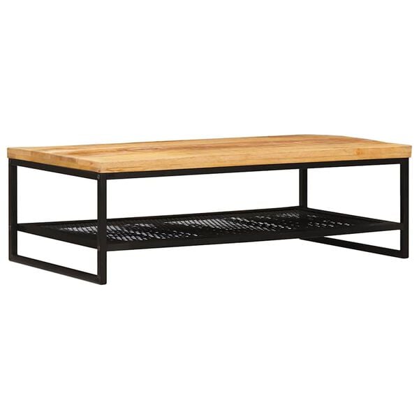 vidaXL Coffee Table Brown and Black 110 x 55 x 35 cm Solid Mango Wood