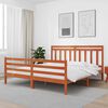 vidaXL Bed Frame with Headboard Wax Brown 180 x 200 cm