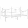 vidaXL Daybed Frame with Headboard White 90 x 200 cm Steel