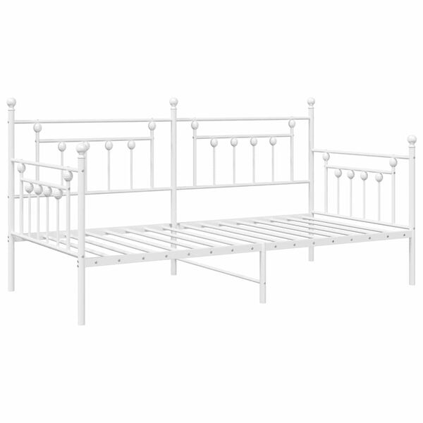 vidaXL Daybed Frame with Headboard White 90 x 200 cm Steel