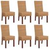 vidaXL Dining Chairs 6 pcs Brown Natural Rattan