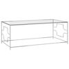 vidaXL Coffee Table Silver 120x60x45 cm Stainless Steel and Glass