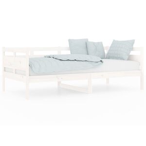 vidaXL Day Bed without Mattress White Solid Wood Pine 90x190 cm Single