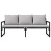 vidaXL Garden Furniture with Cushion Black 180 x 72.5 x 71 cm Steel