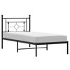 vidaXL Metal Bed Frame without Mattress with Headboard Black 100x190cm