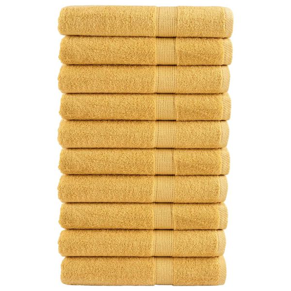 vidaXL Premium Towels "SOLUND" 10 pcs Gold 100x200 cm 600 gsm