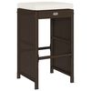vidaXL Garden Bar Stools with Cushions 6 pcs Brown Poly Rattan