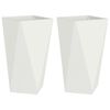 vidaXL Planter 2 pcs White 40 x 40 x 75 cm Steel