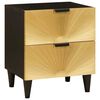 vidaXL Bedside Cabinet 2 pcs Black and Gold 40 x 33.5 x 46 cm