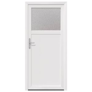 vidaXL Side Entrance Door 88 x 198 cm PVC White