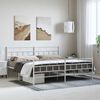 vidaXL Metal Bed Frame without Mattress with Footboard White 193x203cm